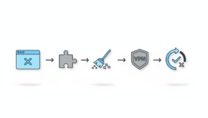 Troubleshooting flow (vector, great for “quick checklist”)

