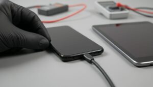 Testing smartphone USB port functionality