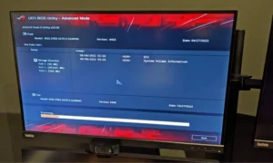 Motherboard BIOS update utility screen