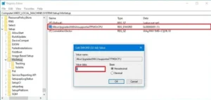 MoSetup key path with the AllowUpgradesWithUnsupportedTPMOrCPU DWORD value created and set to 1