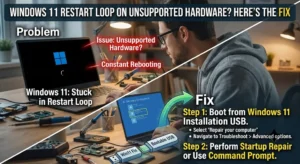 Windows 11 Stuck in Restart Loop on Unsupported Hardware? Here's the Fix