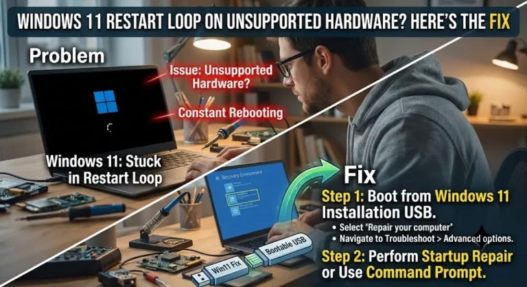 Windows 11 Stuck in Restart Loop on Unsupported Hardware? Here's the Fix